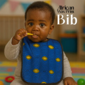 Handmade African Wax Print Baby Bib – Ankara Fabric, Soft & Reusable, Perfect Gift
