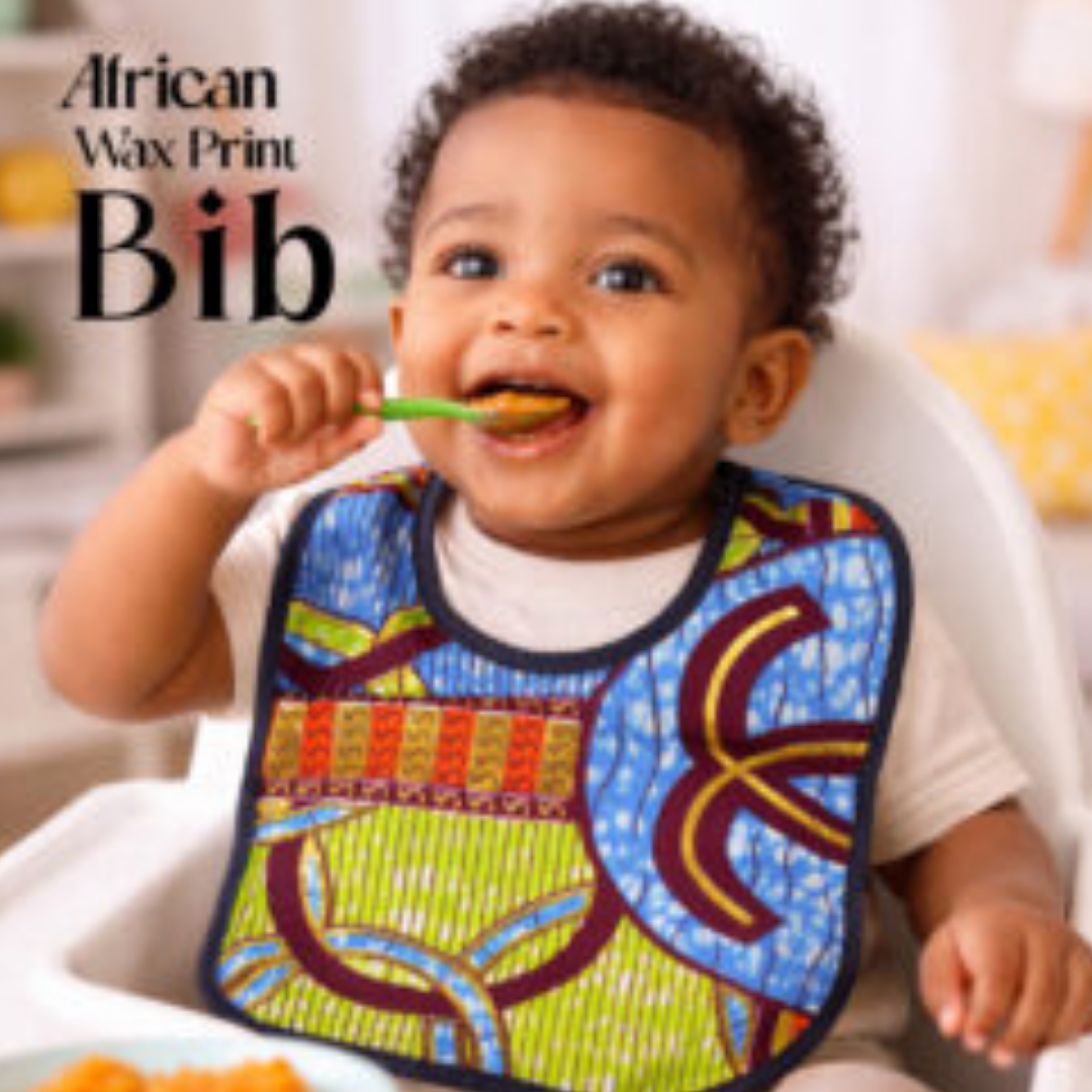 Handmade African Wax Print Baby Bib – Ankara Fabric, Soft & Reusable, Perfect Gift
