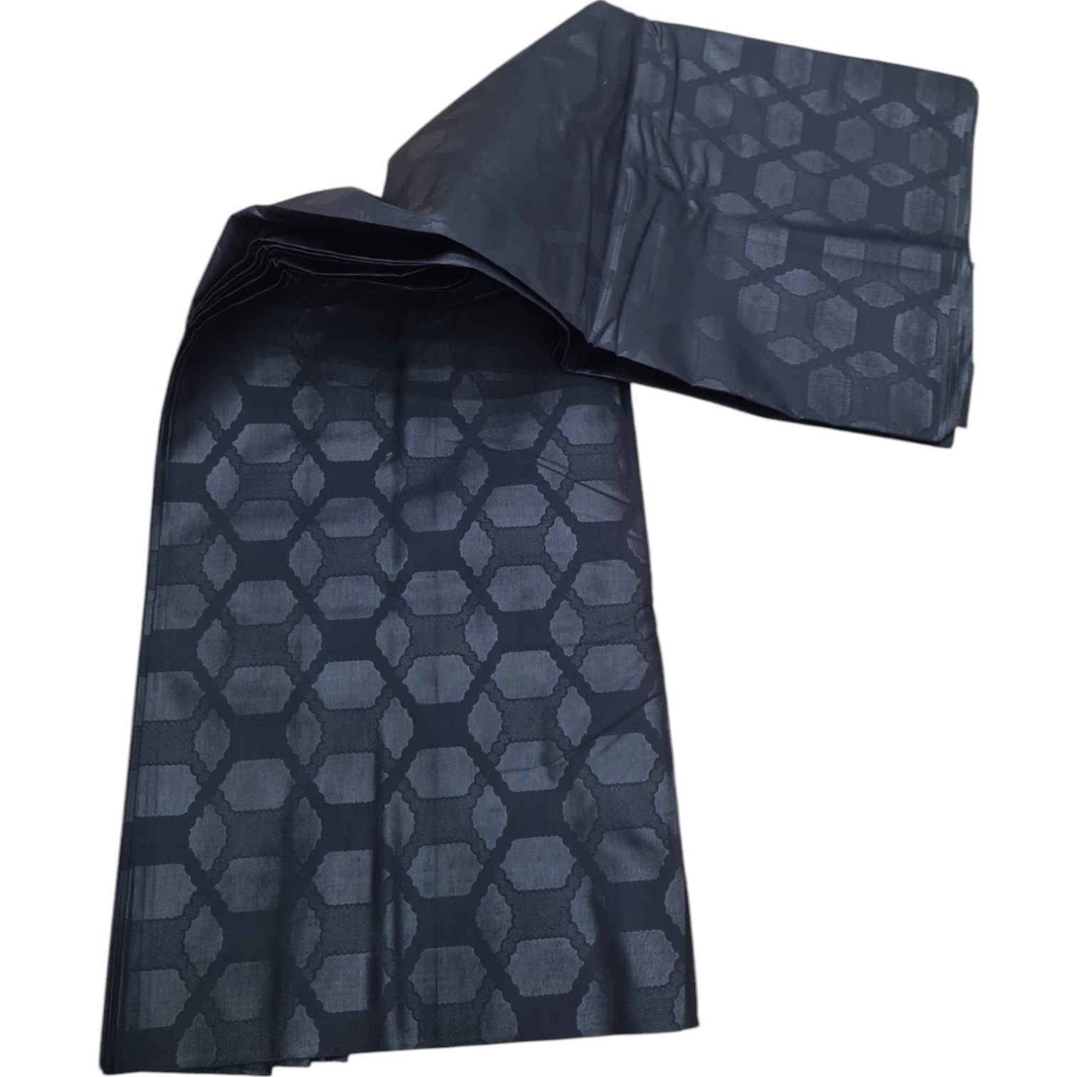 African Black Embossed cloth 6 Yard - Image 3