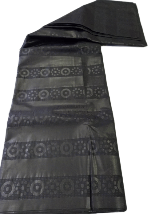 African Black Embossed cloth 6 Yard - Image 8