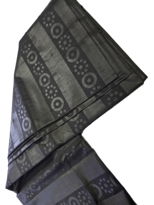 African Black Embossed cloth 6 Yard - Image 2