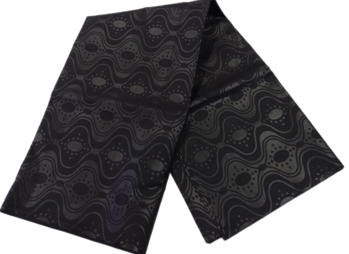 African Black Embossed cloth 6 Yard - Image 6