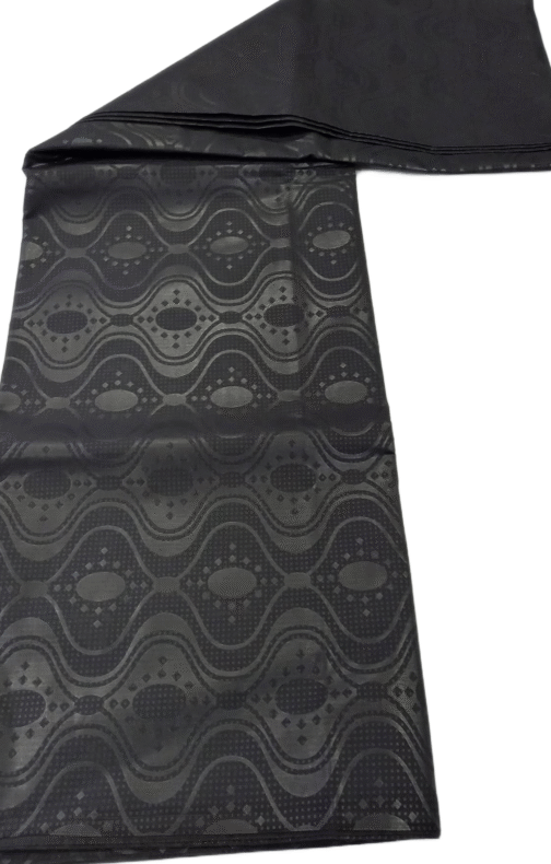 African Black Embossed cloth 6 Yard - Image 2