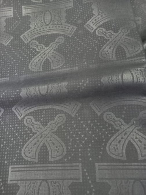 African Black Embossed cloth 6 Yard - Image 2