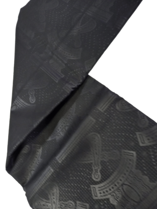 African Black Embossed cloth 6 Yard - Image 3