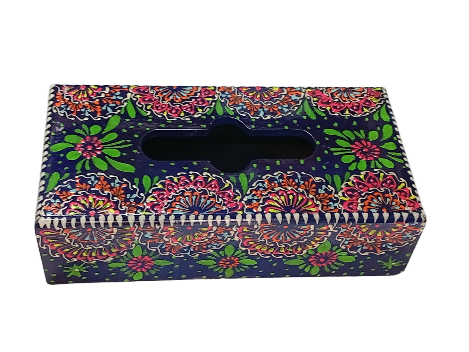 Truck Art Hand-Painted Tissue Box – Traditional Decorative Wooden Cover - Image 2