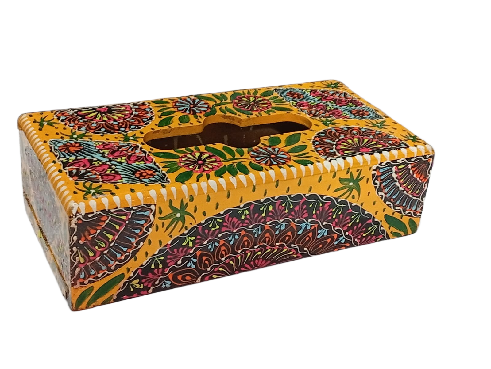Truck Art Hand-Painted Tissue Box – Traditional Decorative Wooden Cover - Image 2