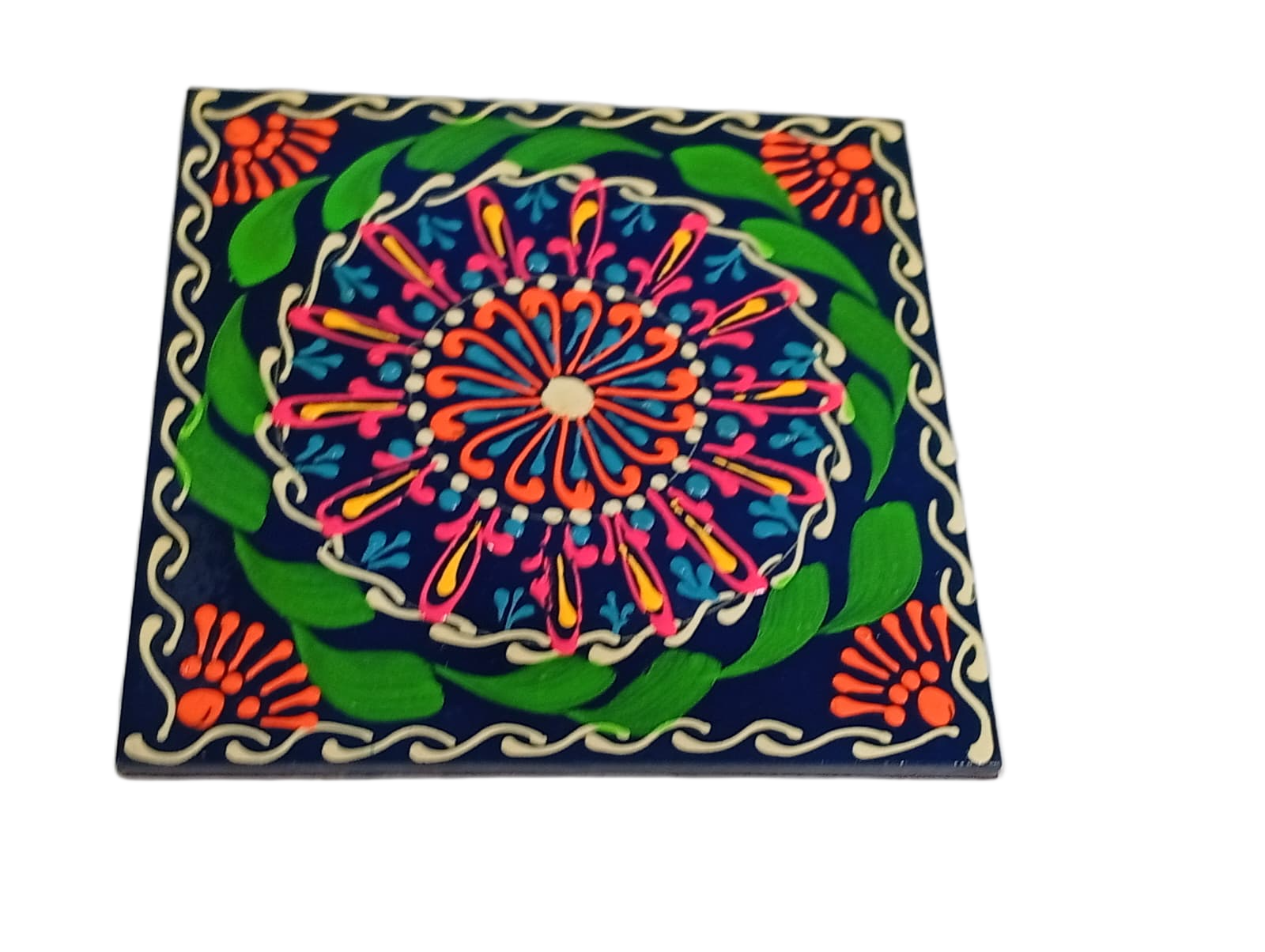 Truck Art Tea Coaster Set of 6 with Holder – Handmade Traditional Pakistani Design - Image 3