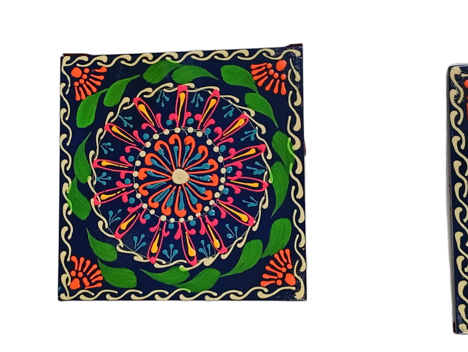 Truck Art Tea Coaster Set of 6 with Holder – Handmade Traditional Pakistani Design - Image 2