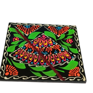Truck Art Tea Coaster Set of 6 with Holder – Handmade Traditional Pakistani Design