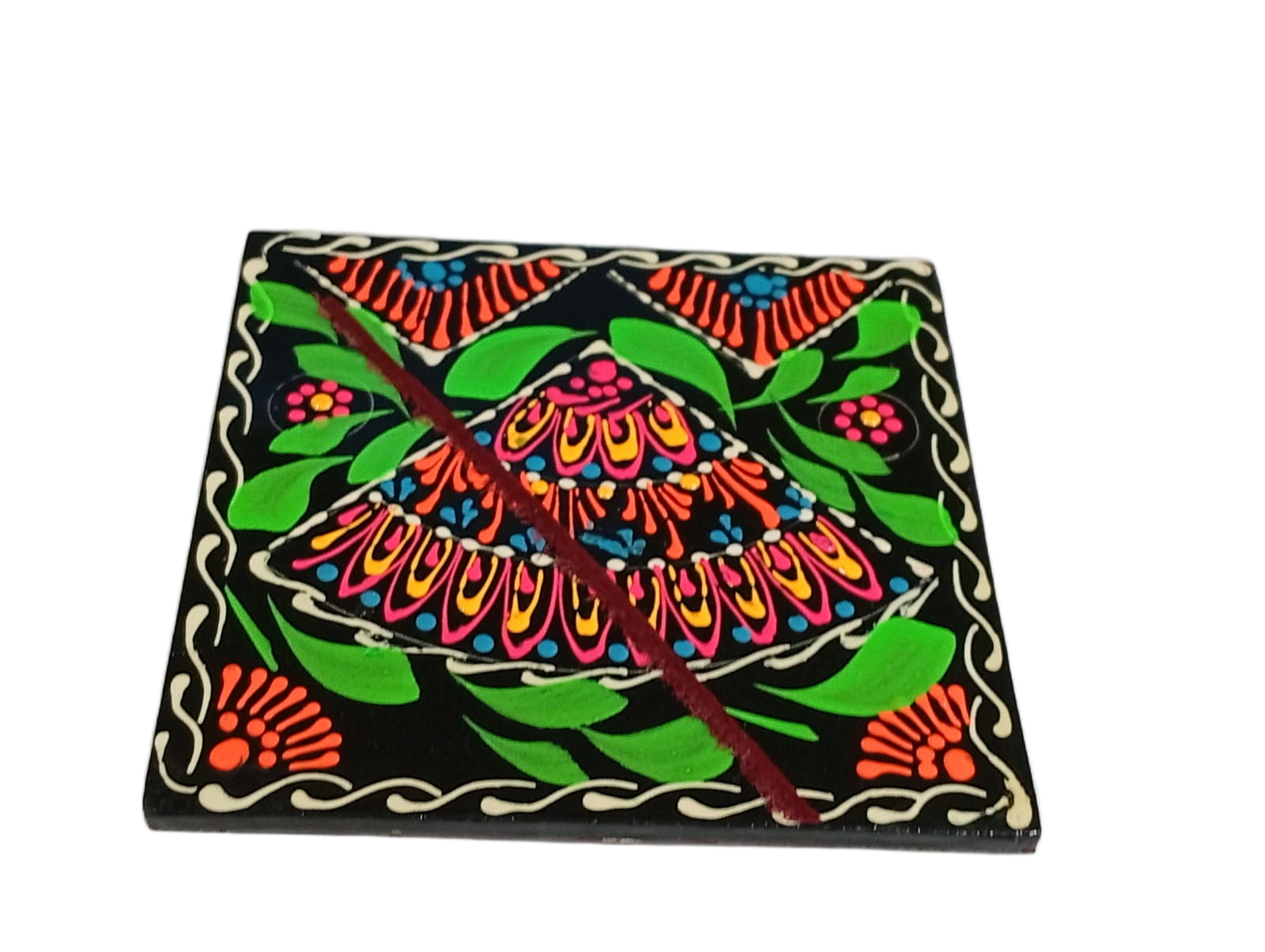 Truck Art Tea Coaster Set of 6 with Holder – Handmade Traditional Pakistani Design - Image 2