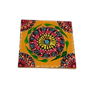 Truck Art Tea Coaster Set of 6 with Holder – Handmade Traditional Pakistani Design
