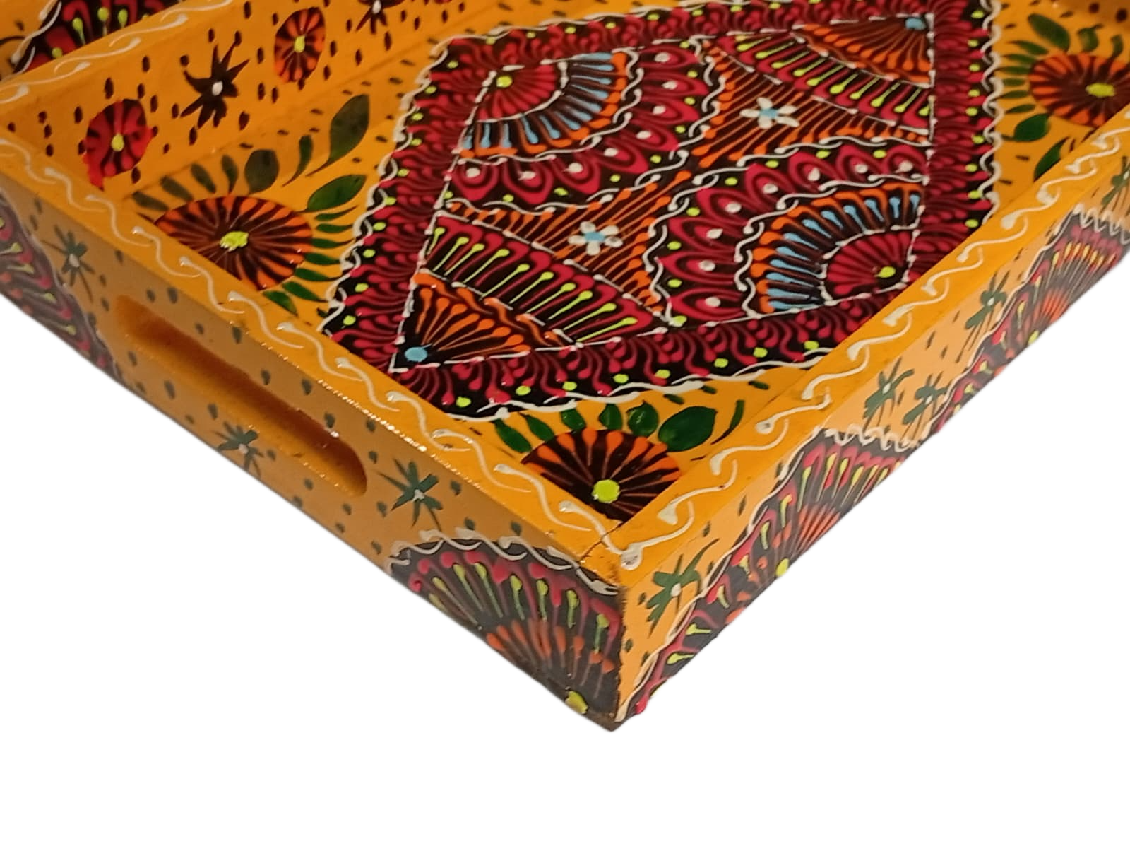 Handcrafted 3-Piece Bundi Tray Set – Decorative Serving & Display Trays - Image 5