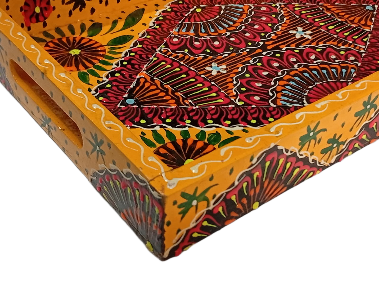 Handcrafted 3-Piece Bundi Tray Set – Decorative Serving & Display Trays - Image 3