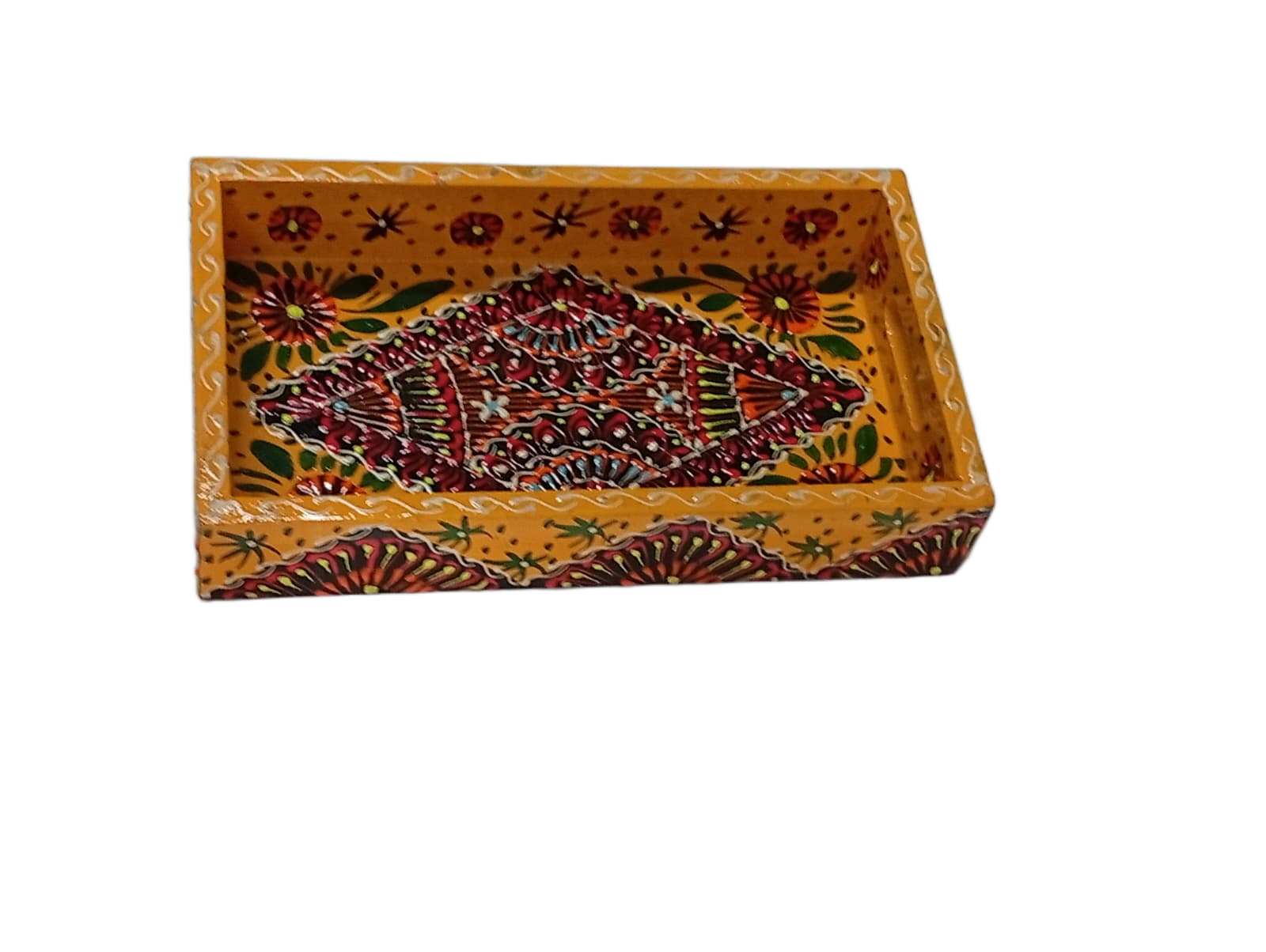 Handcrafted Bundi Decorative Serving Tray – Length: 24 cm × Width: 14 cm - Image 8