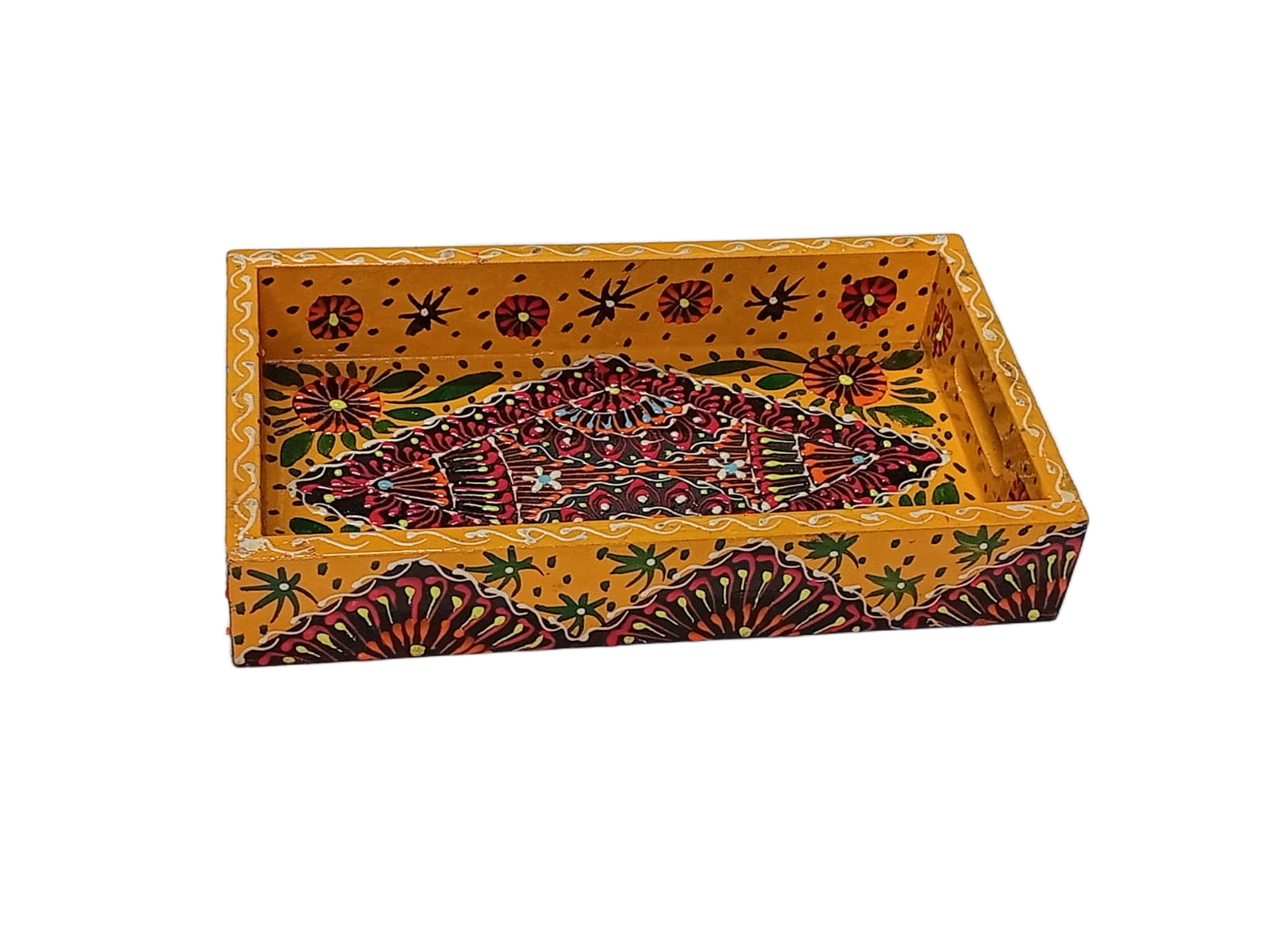 Handcrafted Bundi Decorative Serving Tray – Length: 24 cm × Width: 14 cm - Image 7