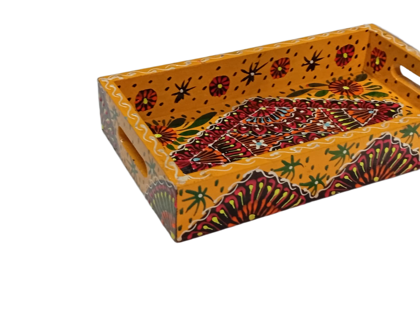 Handcrafted Bundi Decorative Serving Tray – Length: 24 cm × Width: 14 cm - Image 6