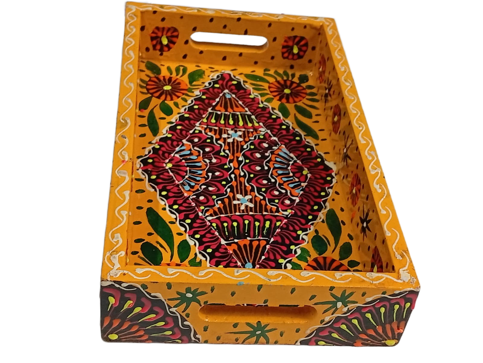 Handcrafted Bundi Decorative Serving Tray – Length: 24 cm × Width: 14 cm - Image 5