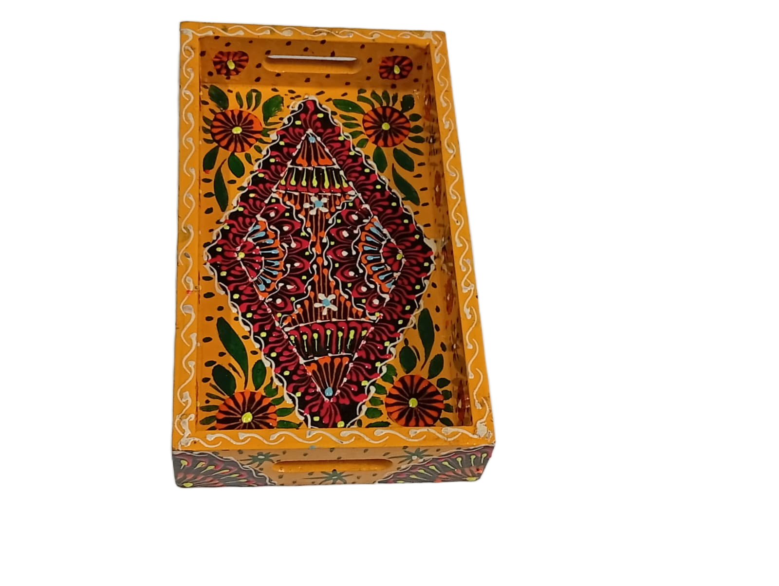 Handcrafted Bundi Decorative Serving Tray – Length: 24 cm × Width: 14 cm - Image 4