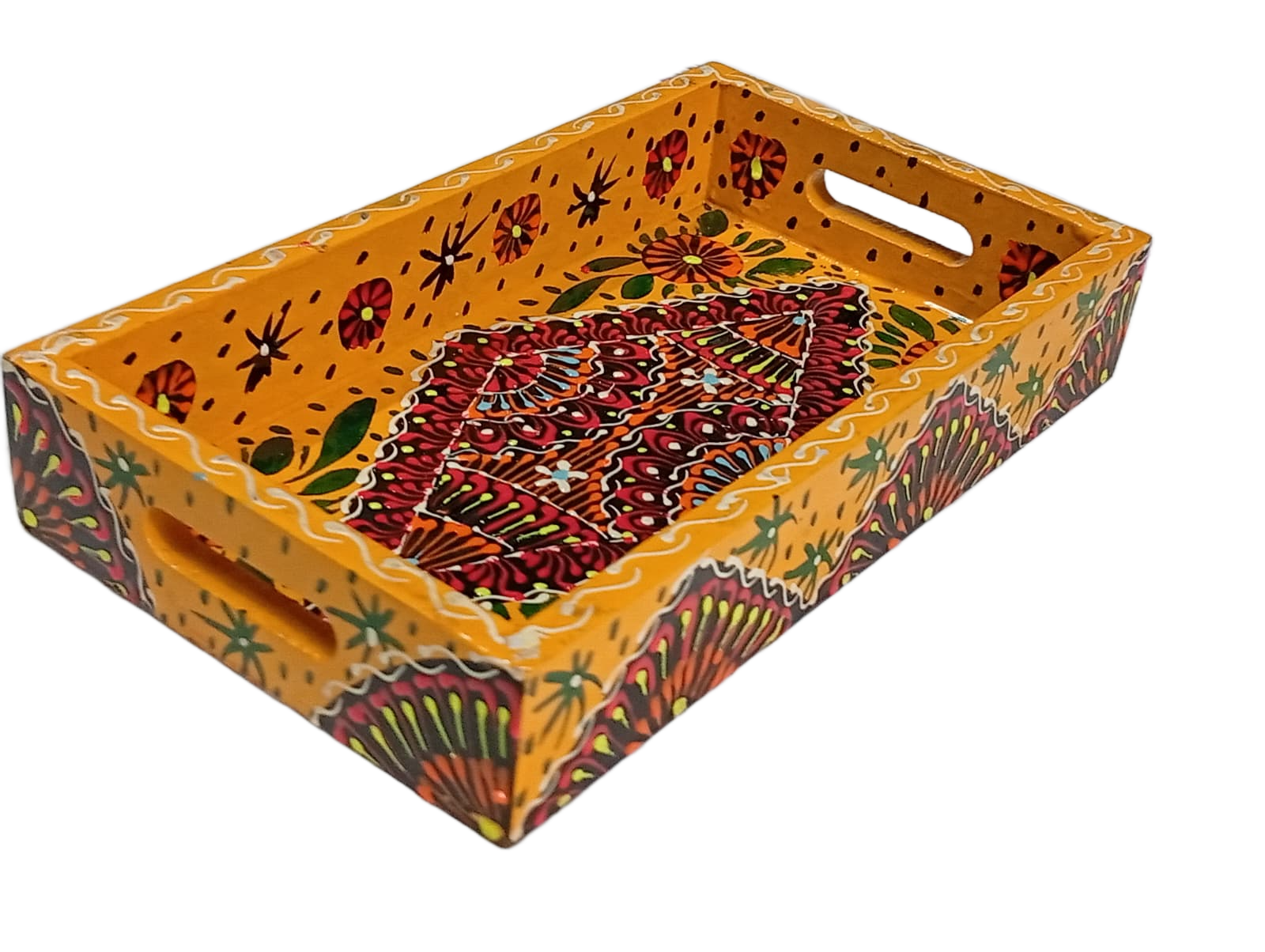 Handcrafted Bundi Decorative Serving Tray – Length: 24 cm × Width: 14 cm - Image 3