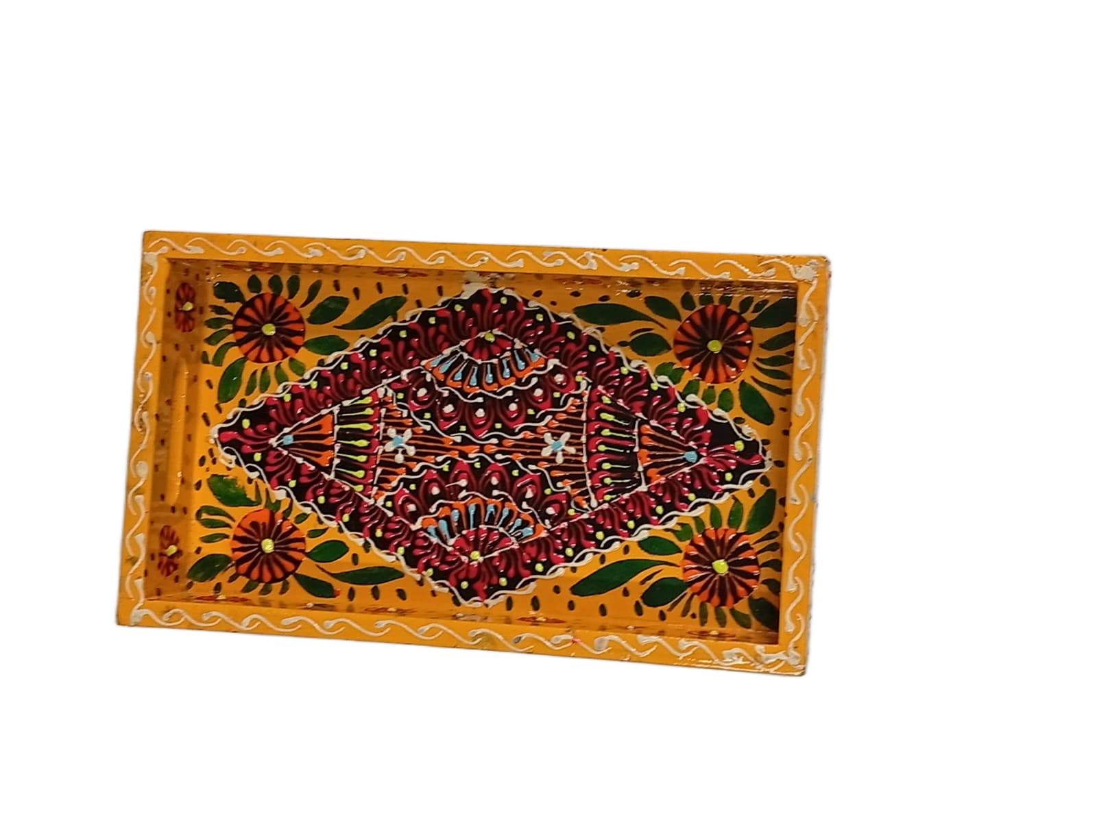 Handcrafted Bundi Decorative Serving Tray – Length: 24 cm × Width: 14 cm - Image 2