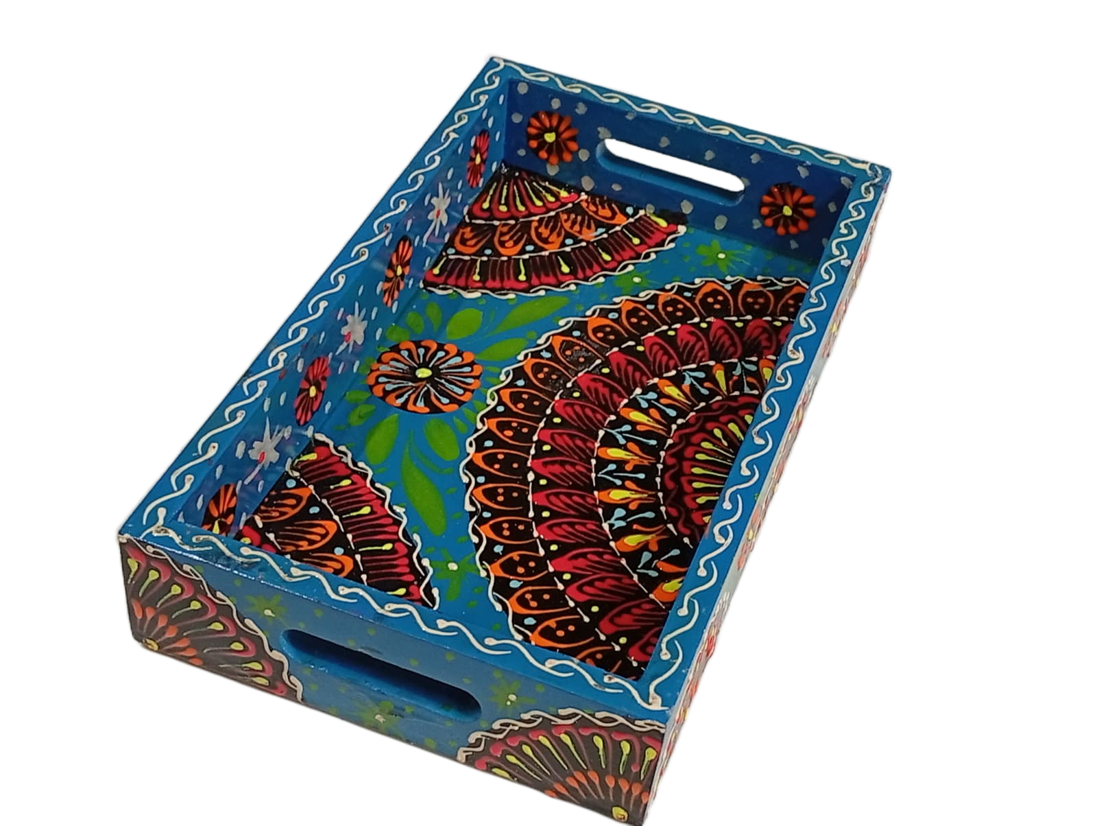 Handcrafted Bundi Decorative Serving Tray – Length: 24 cm × Width: 14 cm - Image 5