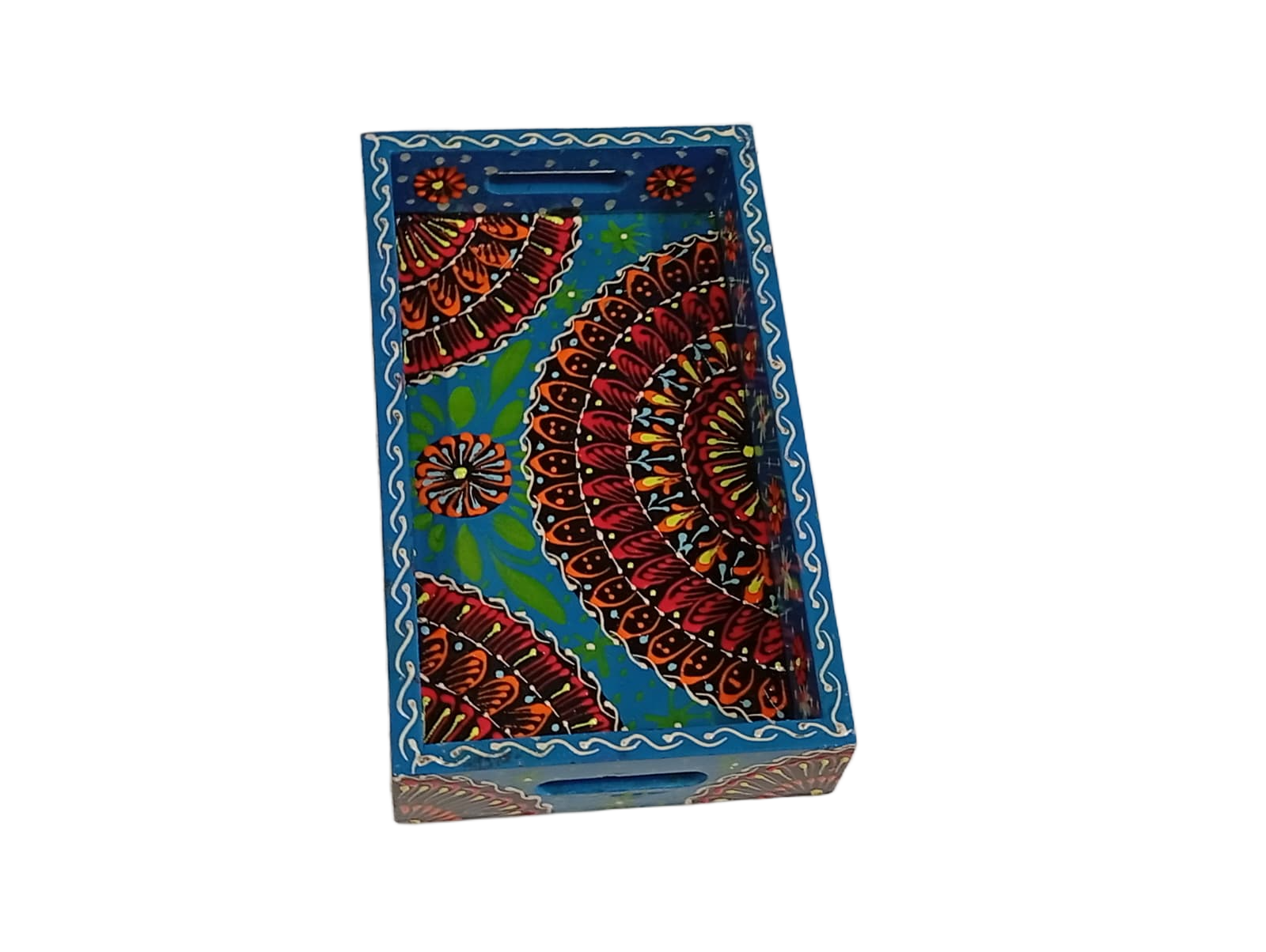 Handcrafted Bundi Decorative Serving Tray – Length: 24 cm × Width: 14 cm - Image 4