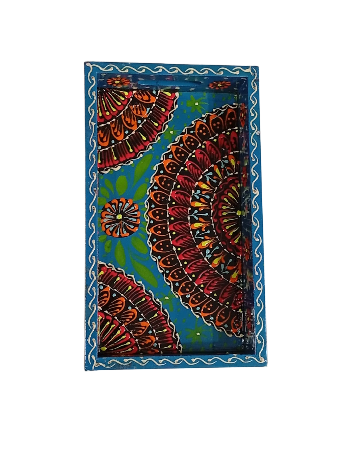 Handcrafted Bundi Decorative Serving Tray – Length: 24 cm × Width: 14 cm - Image 3