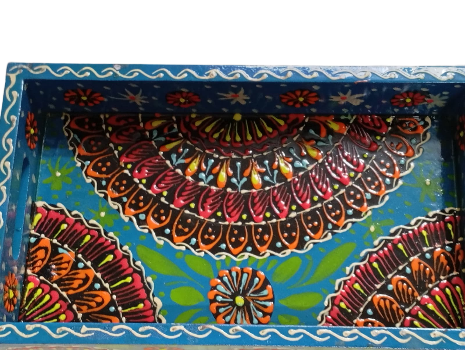 Handcrafted Bundi Decorative Serving Tray – Length: 24 cm × Width: 14 cm - Image 2