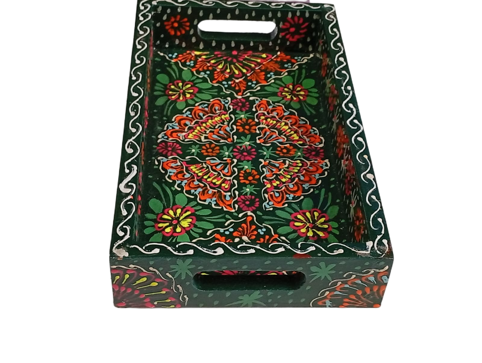 Handcrafted Bundi Decorative Serving Tray – Length: 24 cm × Width: 14 cm - Image 3