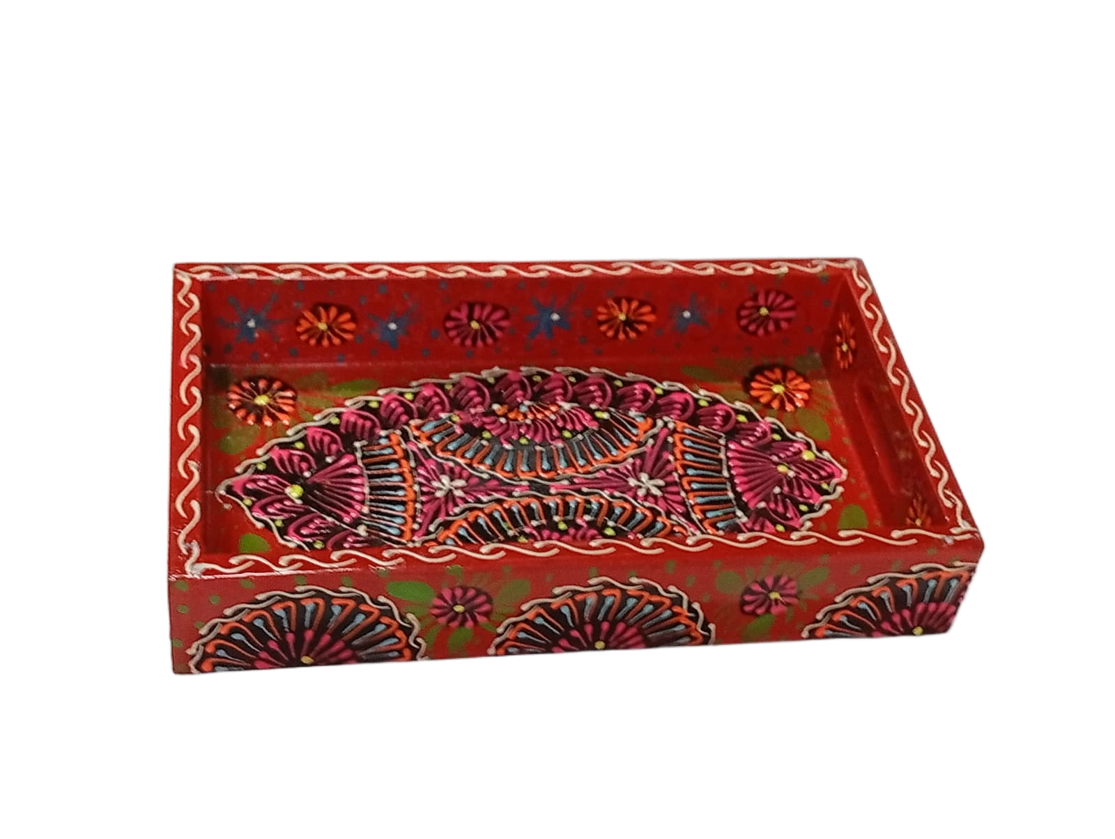 Handcrafted Bundi Decorative Serving Tray – Length: 24 cm × Width: 14 cm - Image 6