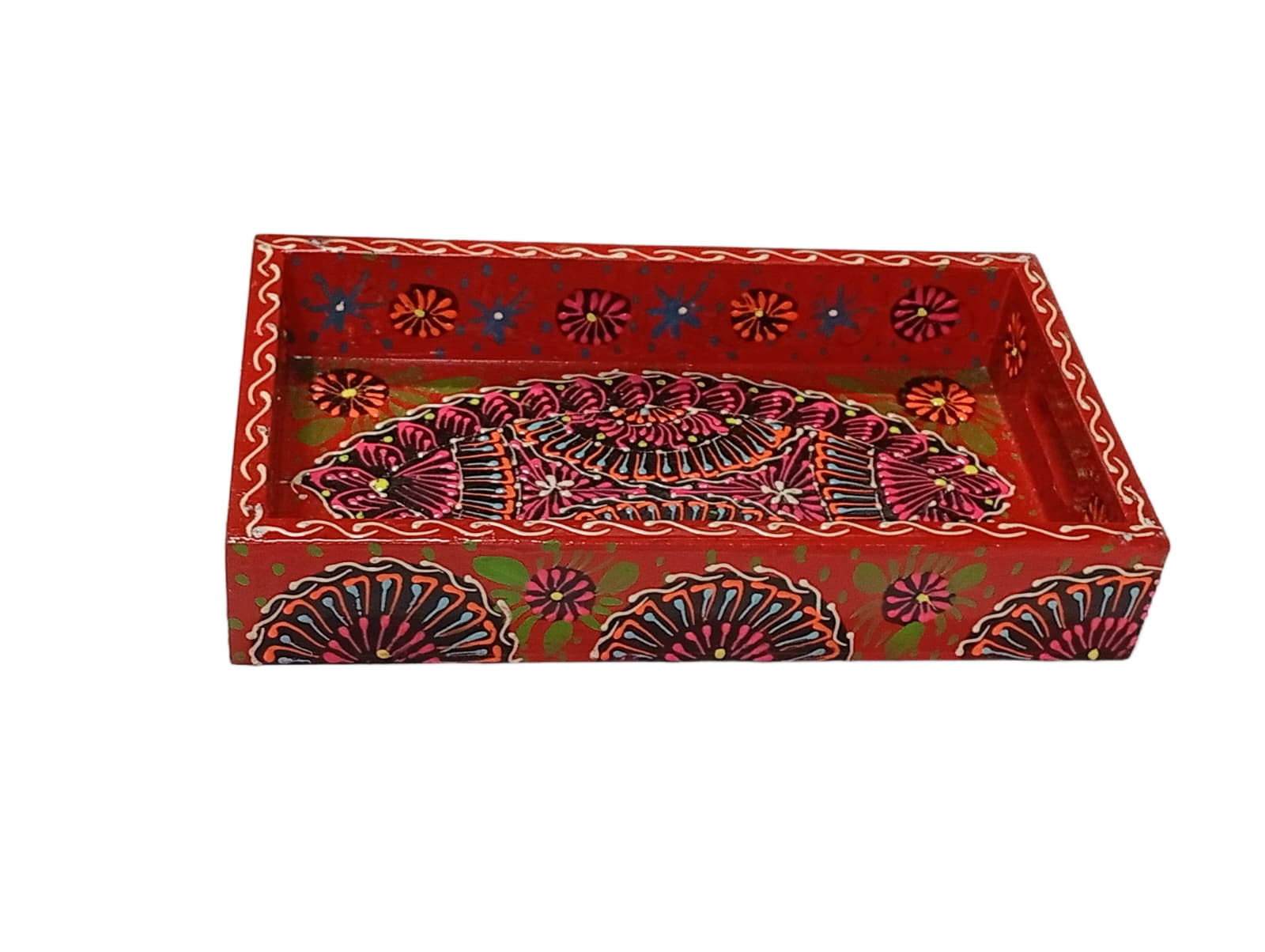 Handcrafted Bundi Decorative Serving Tray – Length: 24 cm × Width: 14 cm - Image 4