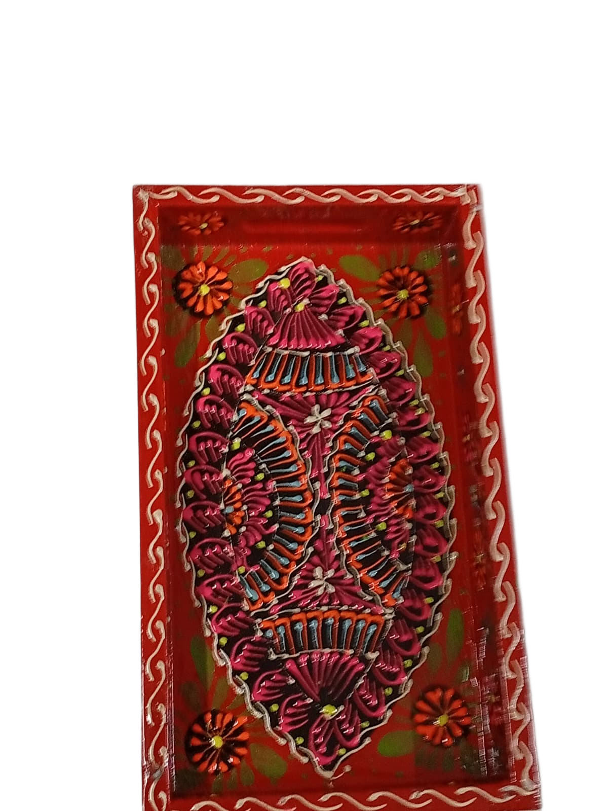 Handcrafted Bundi Decorative Serving Tray – Length: 24 cm × Width: 14 cm - Image 3