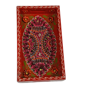 Handcrafted Bundi Decorative Serving Tray – Length: 24 cm × Width: 14 cm