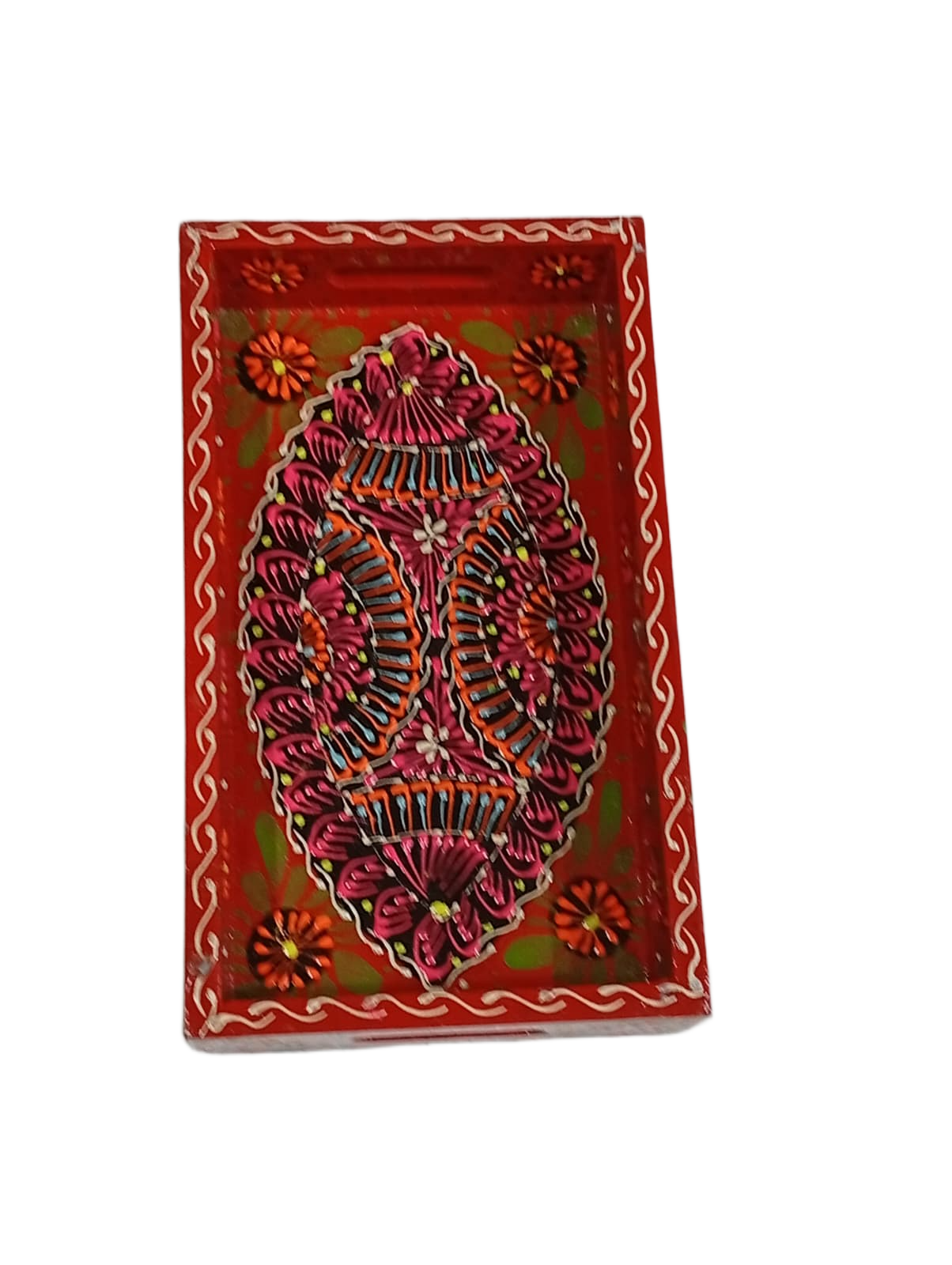 Handcrafted Bundi Decorative Serving Tray – Length: 24 cm × Width: 14 cm - Image 2
