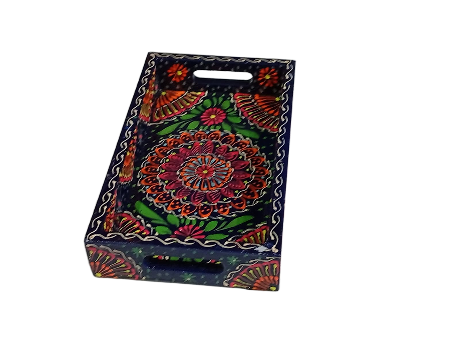 Handcrafted Bundi Decorative Serving Tray – Length: 24 cm × Width: 14 cm - Image 5