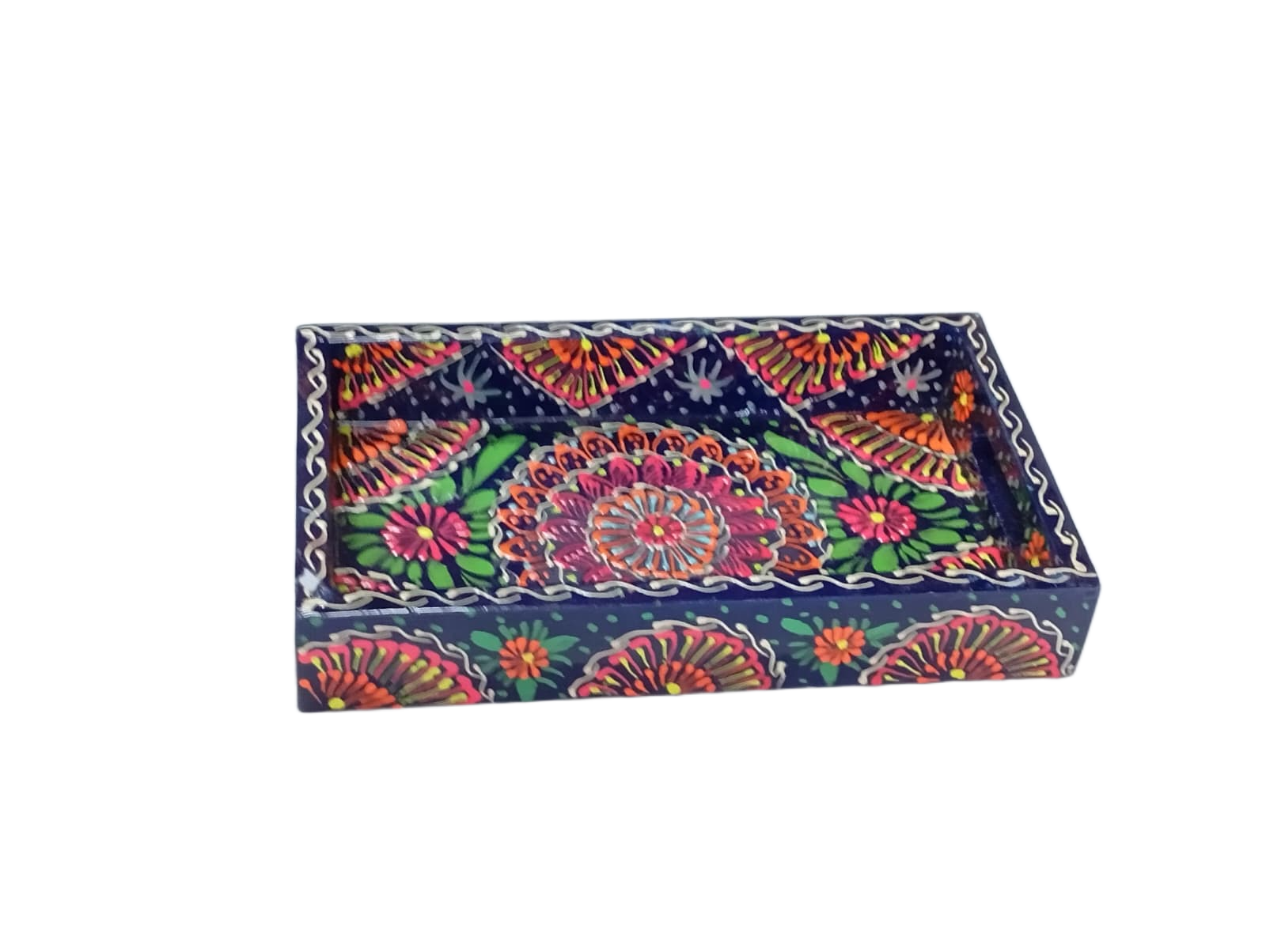 Handcrafted Bundi Decorative Serving Tray – Length: 24 cm × Width: 14 cm - Image 4
