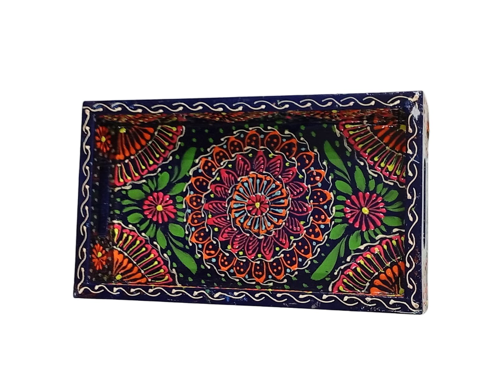 Handcrafted Bundi Decorative Serving Tray – Length: 24 cm × Width: 14 cm - Image 3
