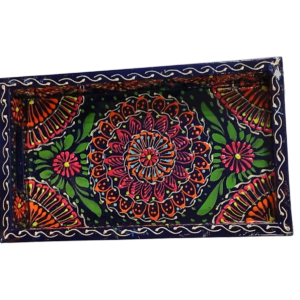 Handcrafted Bundi Decorative Serving Tray – Length: 24 cm × Width: 14 cm