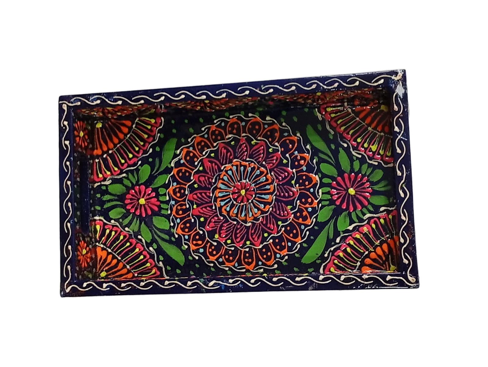 Handcrafted Bundi Decorative Serving Tray – Length: 24 cm × Width: 14 cm - Image 2