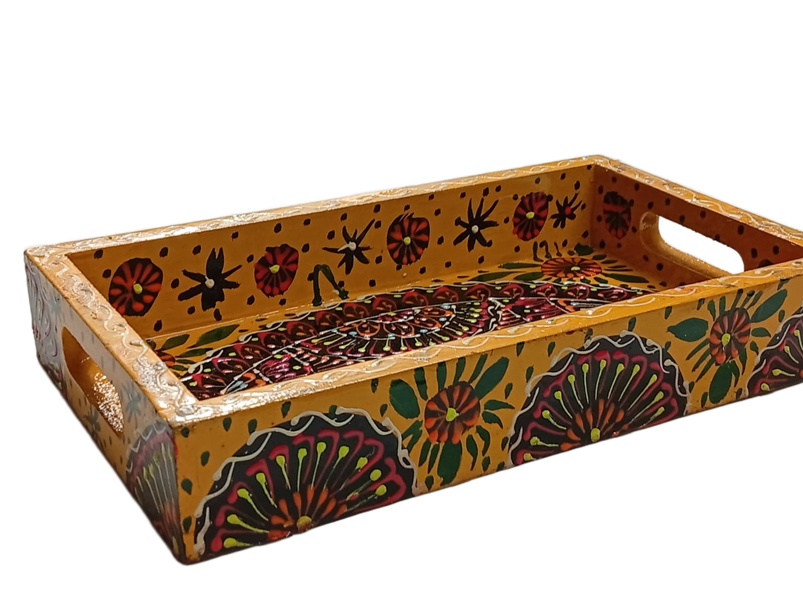 Handcrafted Bundi Decorative Serving Tray – Length: 24 cm × Width: 14 cm - Image 5