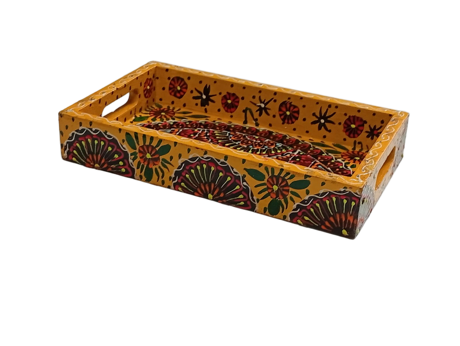 Handcrafted Bundi Decorative Serving Tray – Length: 24 cm × Width: 14 cm - Image 4