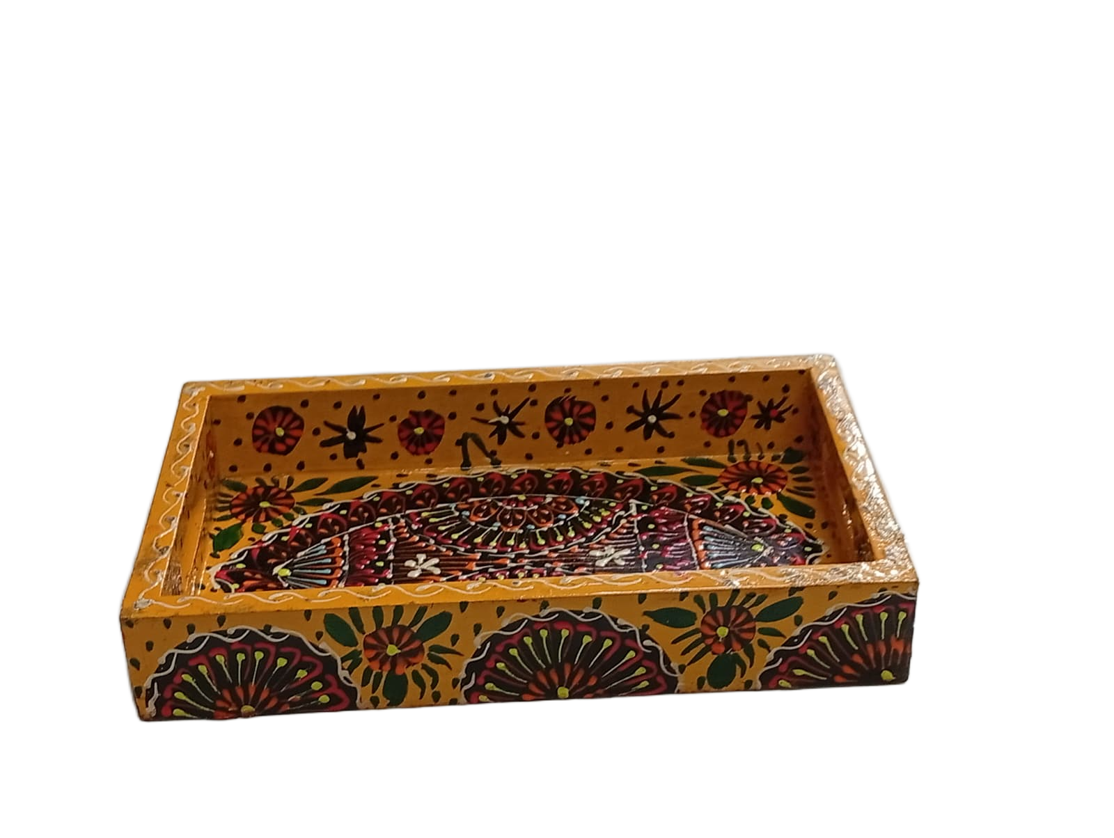 Handcrafted Bundi Decorative Serving Tray – Length: 24 cm × Width: 14 cm - Image 3