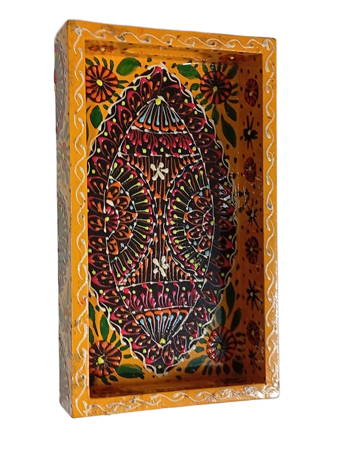 Handcrafted Bundi Decorative Serving Tray – Length: 24 cm × Width: 14 cm - Image 2