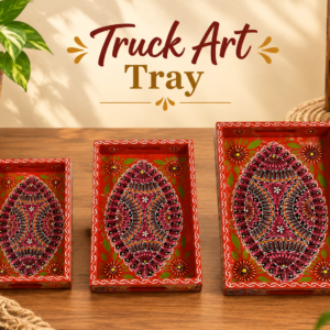 Handcrafted 3-Piece Bundi Tray Set – Decorative Serving & Display Trays