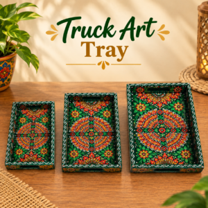 Handcrafted 3-Piece Bundi Tray Set – Decorative Serving & Display Trays
