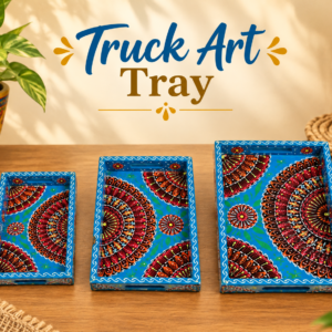 Handcrafted 3-Piece Bundi Tray Set – Decorative Serving & Display Trays