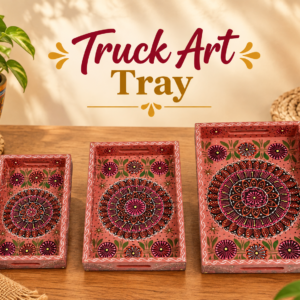 Handcrafted 3-Piece Bundi Tray Set – Decorative Serving & Display Trays