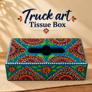 Truck Art Hand-Painted Tissue Box – Traditional Decorative Wooden Cover