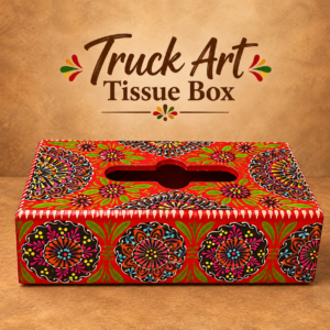 Truck Art Hand-Painted Tissue Box – Traditional Decorative Wooden Cover